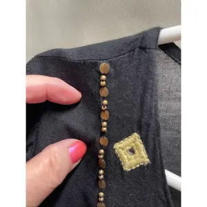 SOLITO size M embroidered beaded Viscose tassel peasant top Anthropologie. thumbnail 5