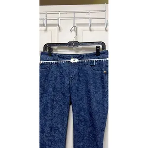 KY Creations Floral Size 30w Blue Jeans Women T2 30" Skinny Stretch‎ thumbnail 7