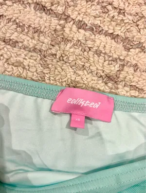 Teal Edikted Ruffle Skirt thumbnail 5