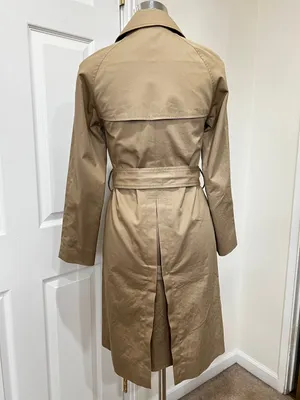 Everlane The Cotton Modern Trench Coat Size XXS Khaki Tan Cornstalk Lined thumbnail 3