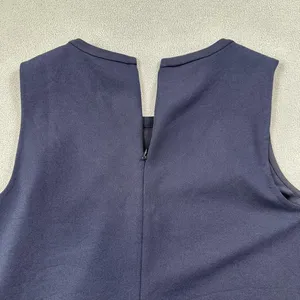 Ann Taylor Navy Blue Sleeveless Shell Top XS Keyhole Back Stretch Blouse thumbnail 6