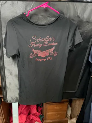 Schaeffer’s Genuine Harley-Davidson Black Tee with Blue & Red Logo size xs thumbnail 4