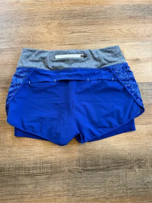 MPG Royal Blue Floral Athletic Shorts with Gray Waistband Size XS thumbnail 2