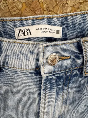 Zara Light Blue Distressed Boyfriend Jeans thumbnail 3