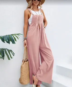 Women Baggy Dungarees Jumpsuit Strappy Wide Leg Playsuit Overalls XL New thumbnail 2