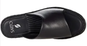 Sarto Franco Sarto‎ A Zoe Black Leather Slide Sandals Braided Accent Size 8 thumbnail 1