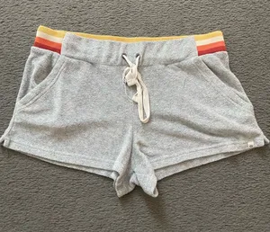 Rip Curl Heather Gray Athletic Shorts with Rainbow Waistband thumbnail 1