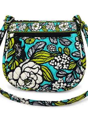 Vera Bradley Teal Floral Quilted Crossbody with Lime & White Accents thumbnail 1