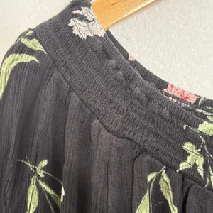 Hollister Floral Top Sz‎ Med Off the Shoulder Bell Sleeves Boho Peasant Style thumbnail 5