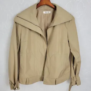 a.v.v. Michel Klein Womens Jacket Size 42 Paris Brown Collared Full Zip Pockets thumbnail 1