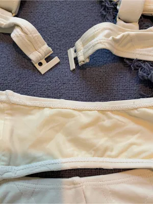 Mono B Cream Textured Spot High-Waisted Underwire Bikini Set 2p. Large. thumbnail 6