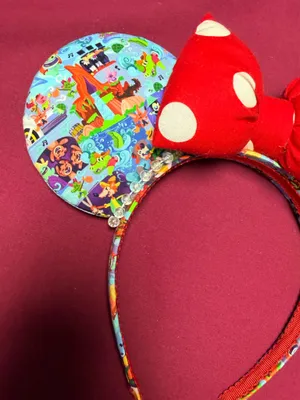 Disney Parks Splash Mountain Minnie Mouse Red Polka Dot Puffy Bow Headband thumbnail 2