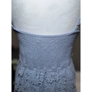 Abercrombie & Fitch‎ Cornflower Blue Spaghetti Strap Dress Large Crochet thumbnail 5