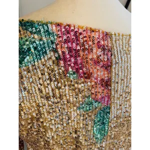 Free People Gold Rush Floral Sequin Top, Champagne/Pink,‎ Medium, NWOT thumbnail 9