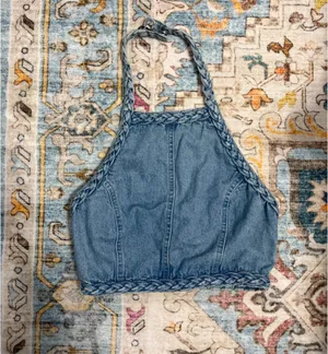 Denim Halter Top Blue thumbnail 3