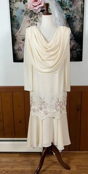 Elegant Vintage 1980s Nightworks Embroidered Mother of the Bride Dress! thumbnail 1