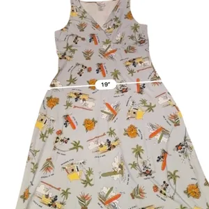 Disney Shopping Mickey Friends Dress Womens L Hawaiian Surfing Tropical Y2K thumbnail 8