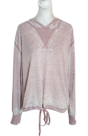 Altar'd State Revival Pink Distressed Oversized Hoodie Pullover Size Small thumbnail 1