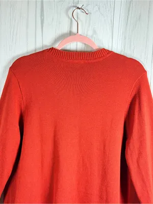 TALBOTS Burnt Orange 100% Cotton Open-Front Pocket Sweater Cardigan, Medium thumbnail 8