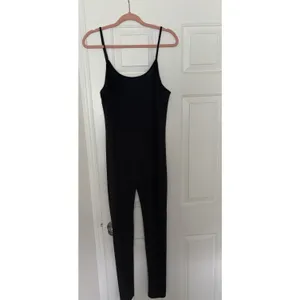 Roma Concept Womens‎ Black Ribbed Cami Jumpsuit Size 1X Stretch Sleeveless Lounge thumbnail 2