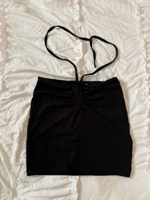 Black Wrap Around Mini Skirt thumbnail 1