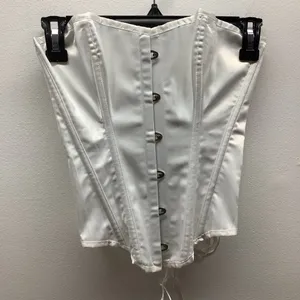 Vintage White Size Small Corset Top. Has a Sticker Marking On Back thumbnail 2
