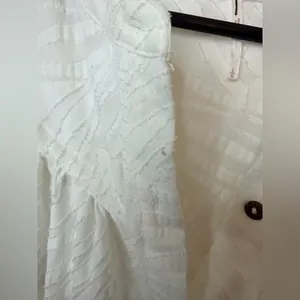 Free People Can't Stop Dreaming Oversized White Button Down Flowy Tunic Top thumbnail 4