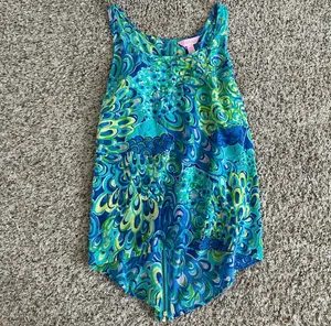 Lilly Pulitzer Silk Aerial Sea Blue Lagoon Blouse Sleeveless Top thumbnail 2