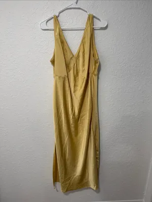 ISABEL by Ingrid + Isabel Yellow Midi Slip Dress Size Large (Maternity) thumbnail 2