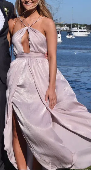 Hello Molly Mauve Halter Top With Two Slits thumbnail 2