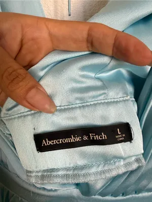 Abercrombie & Fitch Blue Pleated Satin Halter Mini Dress Y2K Cottagecore thumbnail 4