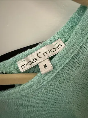 Moa Moa Mint Green Lightweight Knit Scoop Neck Top with Bow Back thumbnail 3