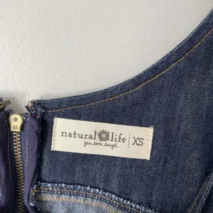 Natural Life Denim Shift Mini Dress Cotton Blend Boho Blue Women's Size XS thumbnail 9