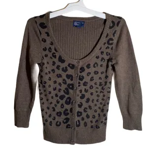 American Eagle Outfitters Animal Print‎ Cardigan Sweater thumbnail 1