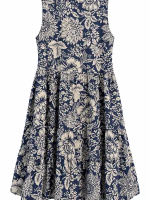 Elliott Lauren Flora Dress Women Small Blue Floral Tiered Sleeveless V-Neck thumbnail 2