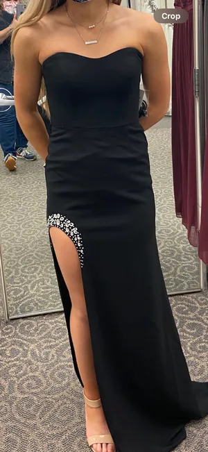 Strapless Black Dress Maxi Size XS thumbnail 1