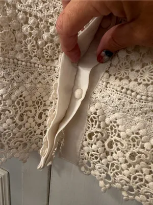 Let Me Be for Anthropologie Cream Lace & Pleated Short-Sleeve Top thumbnail 4