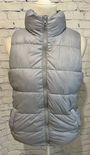 Old Navy gray puffer vest size small thumbnail 1