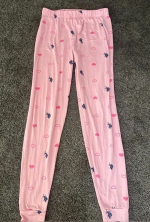 U.S. Polo Assn. Pink Heart Pajama Bottoms Size Small 0270 thumbnail 1
