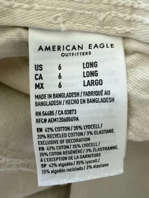American Eagle AE Stretch Classic Bootcut Cargo Pants Cream Ivory Utility Gorp thumbnail 14