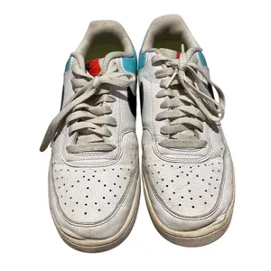 Nike‎ Court Vision Low Womens White Teal Neon Yellow Sneakers CZ9352-100 Size 11 thumbnail 2
