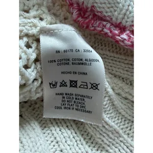 Anthropologie Angel Of The North Sweater Size S Ivory Knit Fringe Boho Crochet thumbnail 9