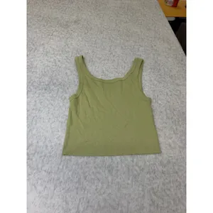 Billabong Womens Sage Green -Knit Cropped Tank Top Scoop Neck Medium RawHem NWOT thumbnail 4
