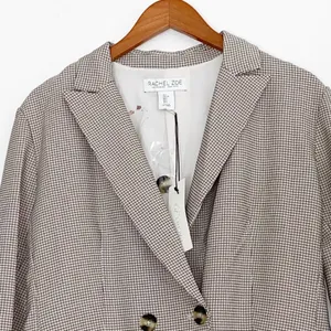 NWT Rachel Zoe Plaid Gingham Houndstooth Oversize Blazer Large Read thumbnail 5