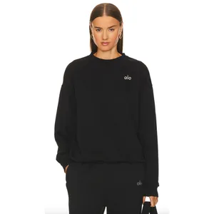 Alo Yoga Accolade Black Crewneck Jogger Sweatpants Set Estimated Small thumbnail 11
