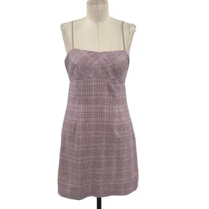Intermix Roslyn Plaid Mini Dress‎ Pink Purple Size 4 thumbnail 3