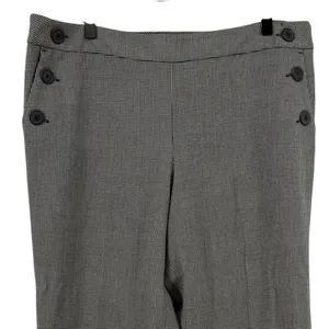 Ann Taylor Loft Marisa Houndstooth Wide Leg Trouser‎ Pants Black White Women 14 thumbnail 2