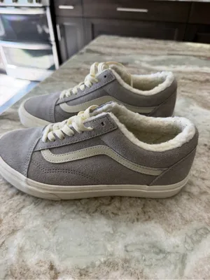 Vans Women's Grey Suede Low-Top Sneakers Old Skool Cozy Hug Size 7 thumbnail 2