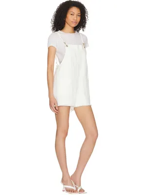 Show Me Your Mumu Trude Romper Women's Large Seashell White Denim Boho Festival thumbnail 3