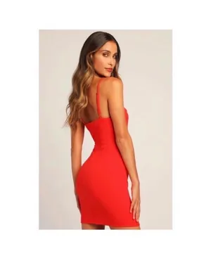 Lulus Red Mini Dress Bodycon thumbnail 4